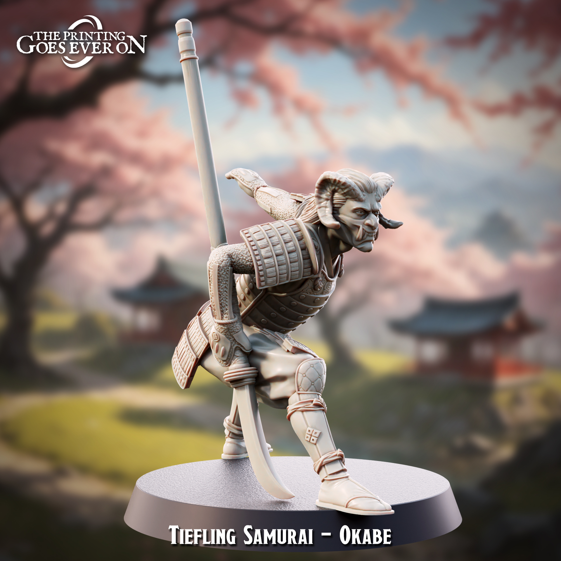 Tiefling Samurai - Okabe - Presupported